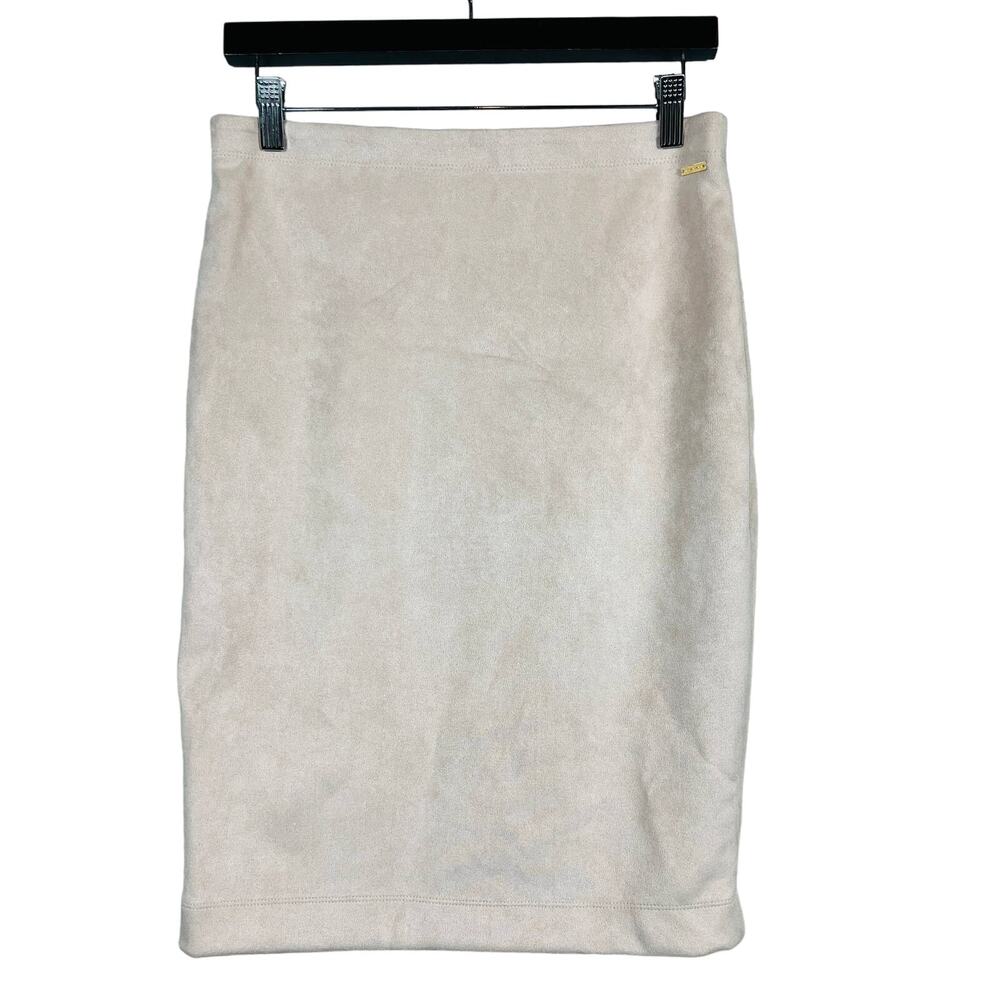 NEW! Elie Tahari Pencil Skirt Rose Pink Soft Stretch Elastic Waist - M
